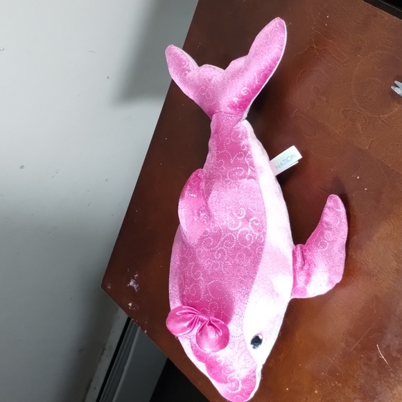 ✓Aurora Destination Nation Boutique - 16" Sparkle Pink Dolphin Plush - Picture 5 of 16